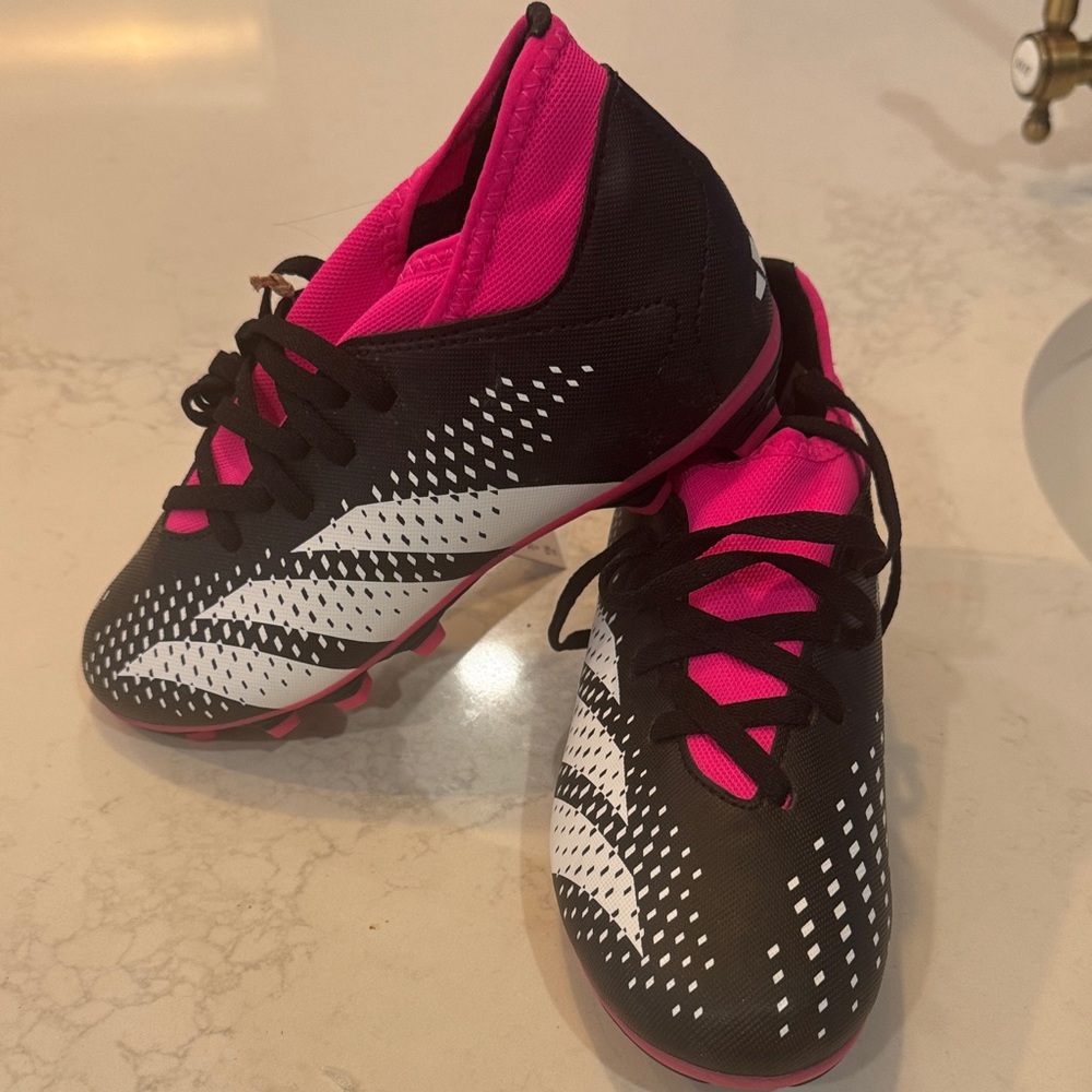 adidas Kids athletic cleats in Black and Pink NWT